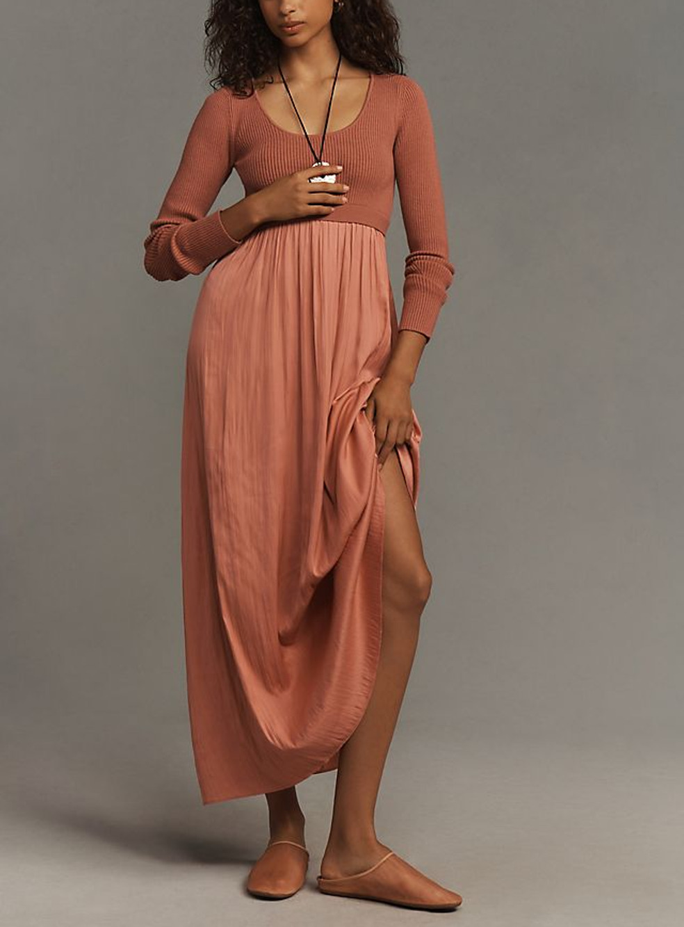 Anthropologie Chic Pink Thea Twofer Sweater Dress Size XXS